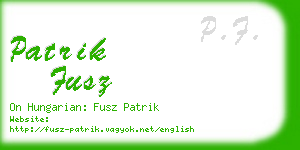 patrik fusz business card